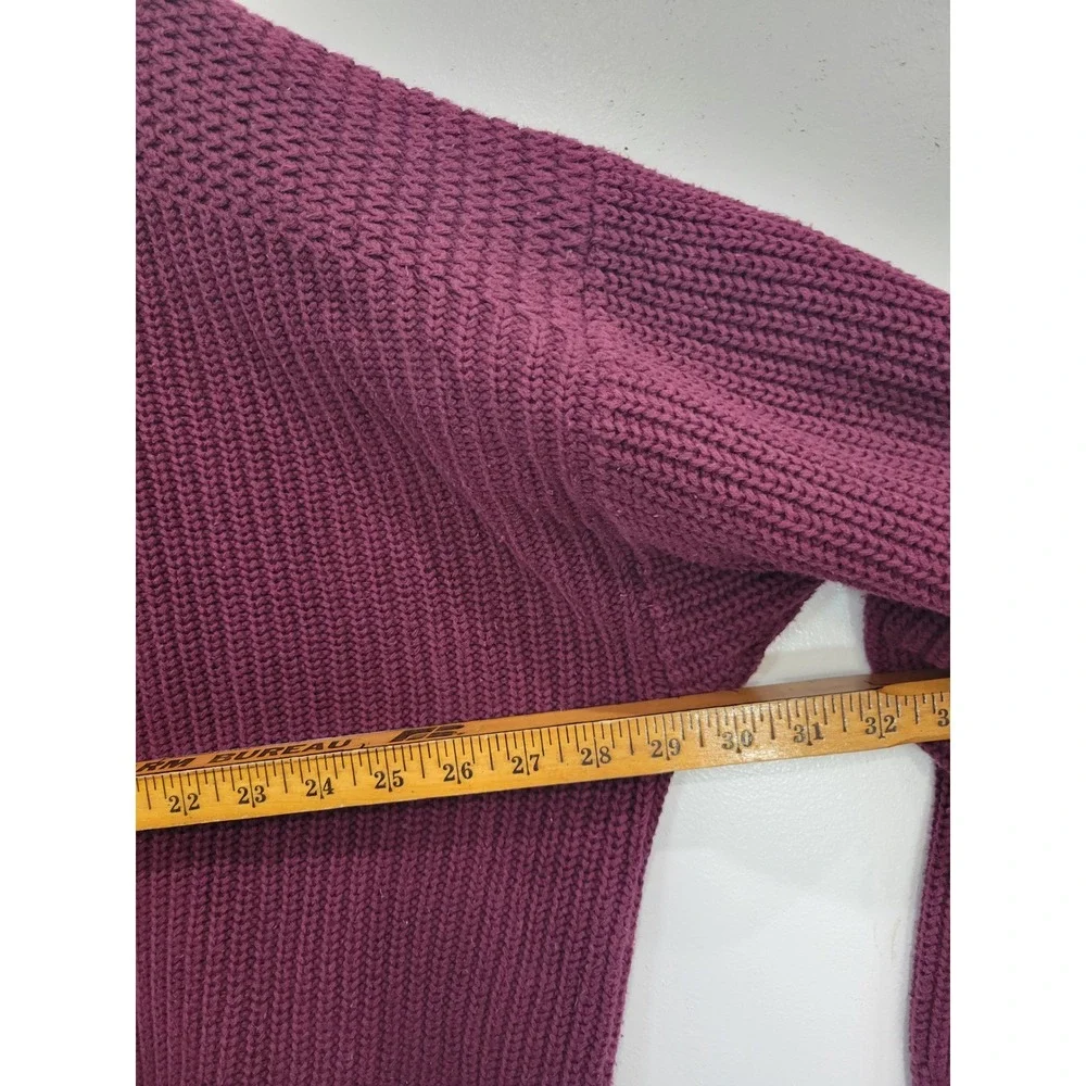 Eddie Bauer Mens Burgundy‎ Knit Pullover Sweater Shawl Collar Buttons XL - Picture 5 of 6
